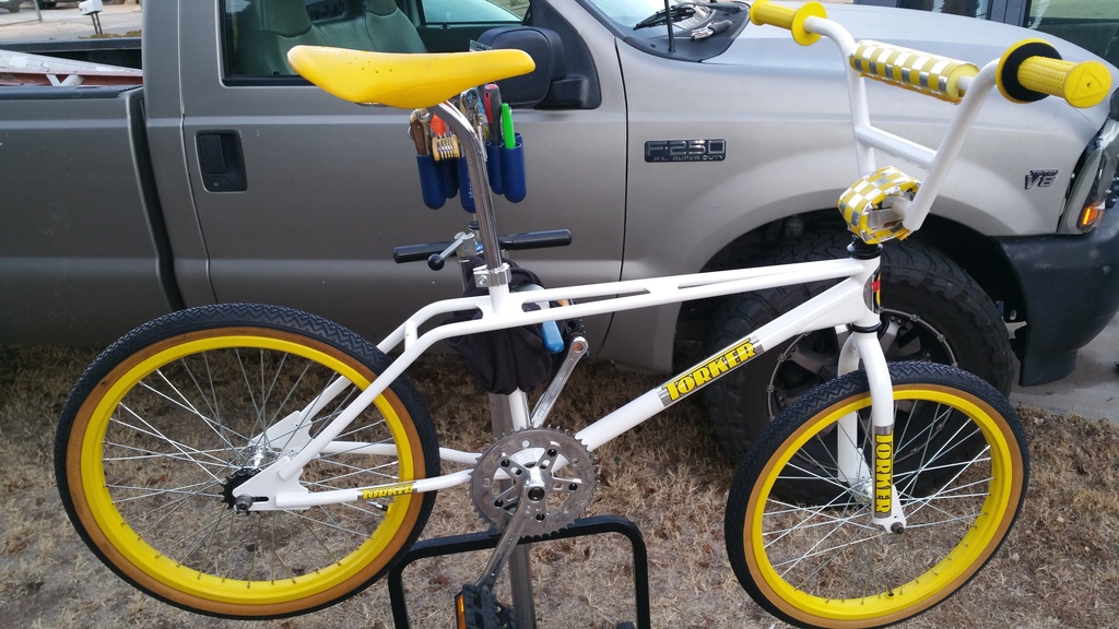 yellow bmx bike